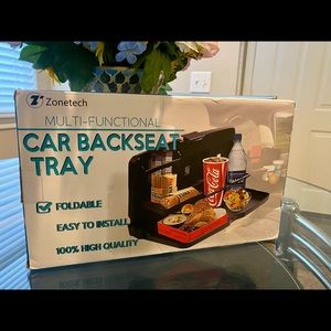 NWT Zone Tech Multi-Functional Portable Foldable Car Backseat Tray Desk - Black